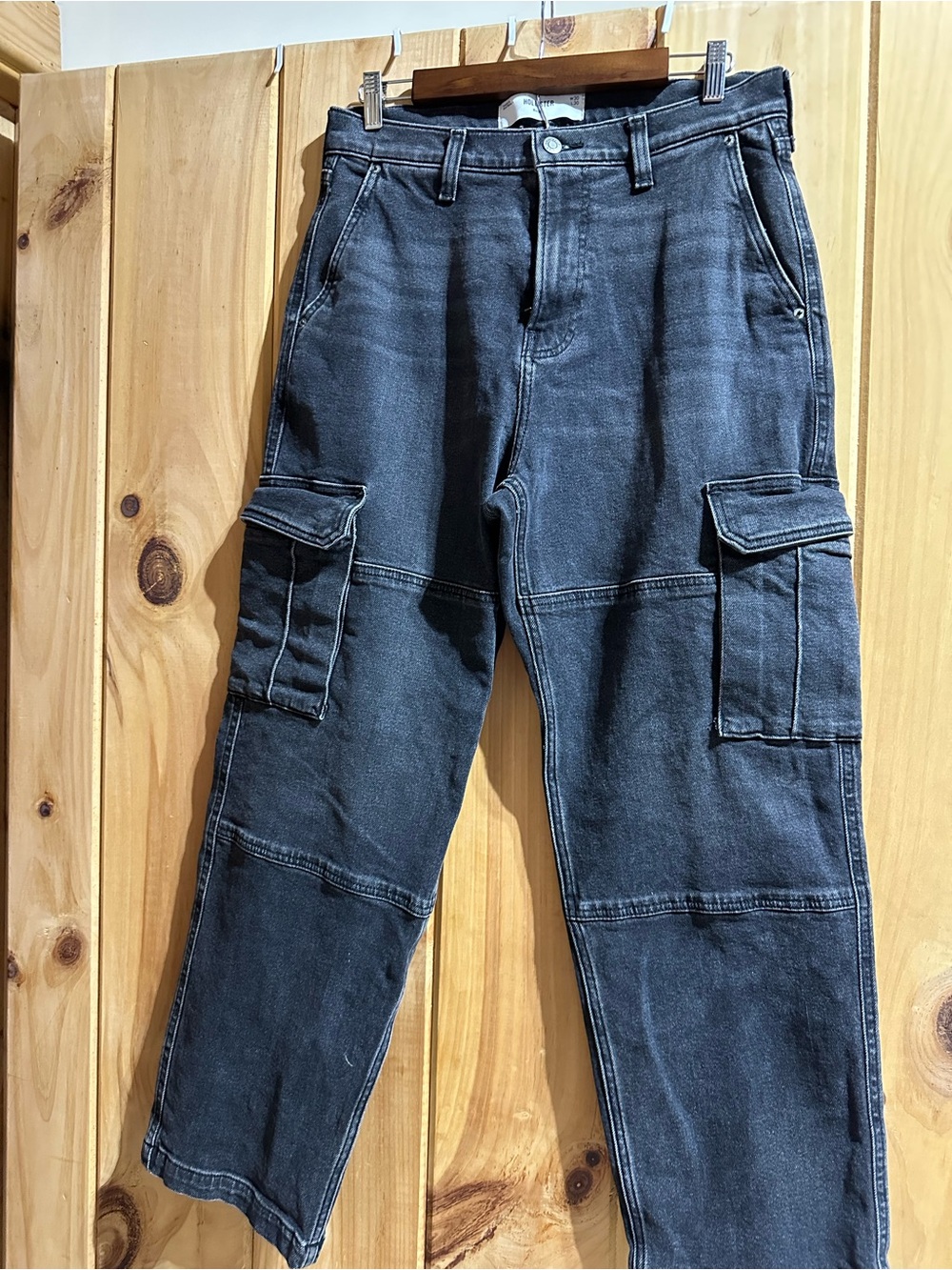 Men's Black Cargo Pants -Hollister